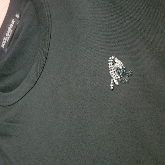 Genuine Dolce & Gabbana Men's Green T-Shirt w/ Embellishments Sz Large NWOT $500 - Picture 9 of 10